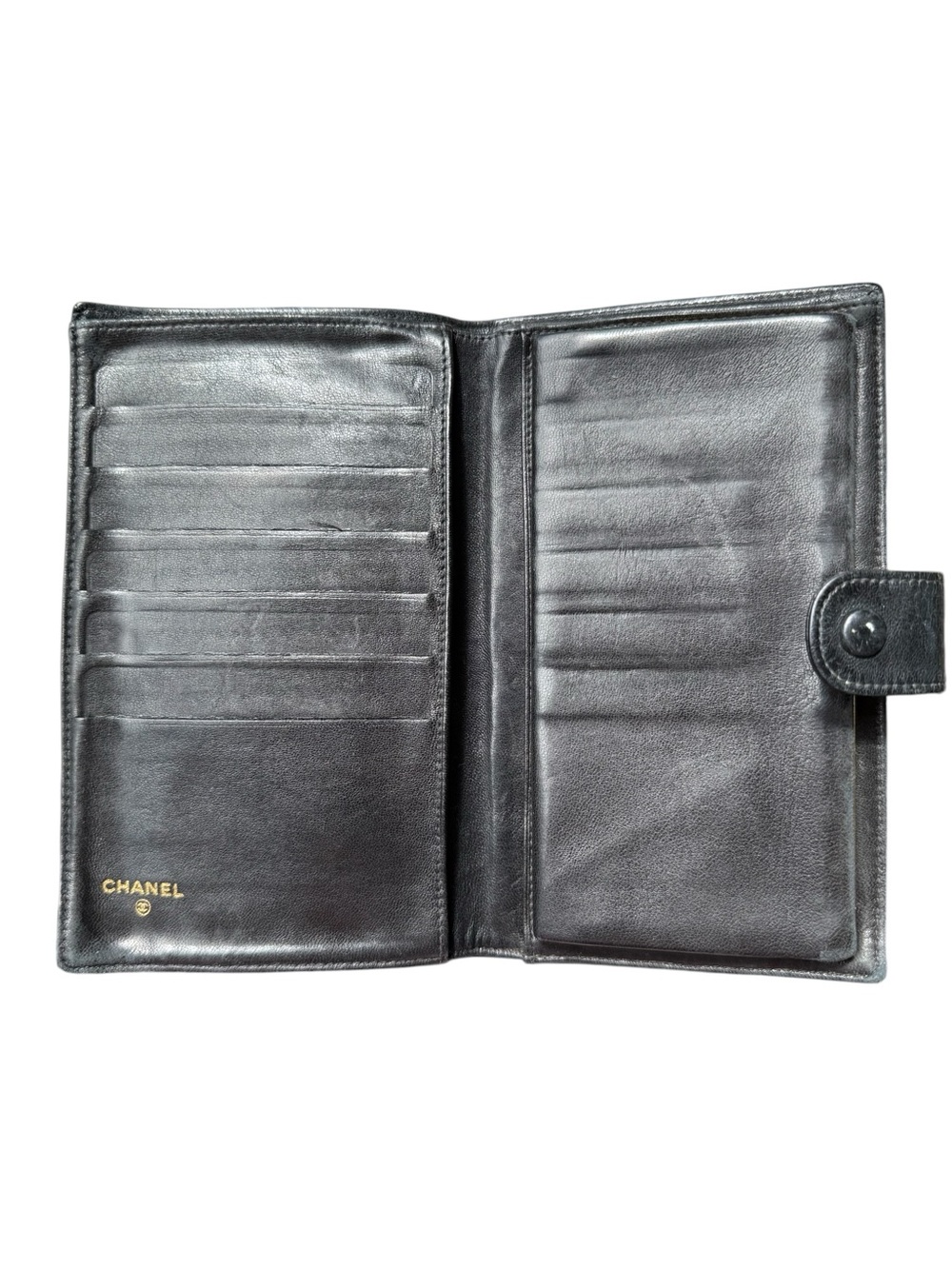 Beautiful Black Leather CHANEL Wallet Series 4 w/ Unbranded Crossbody Chain - Picture 7 of 13